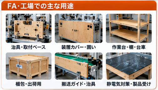 Main Applications of Wood and Plywood in FA Factories